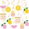 20-Piece Lemon Hanging Swirl Decorations – Citrus Lemonade Party Ceiling Swirls, Lemon & Lime Fruit Theme Hanging Decor for Summer Party, Birthday, Baby Shower, Home & Office Decor